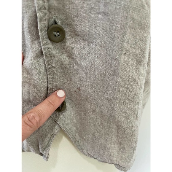 Flax by Jeanne Engelhart Linen Vest Tank Top Women's Small Button Up - Picture 7 of 9
